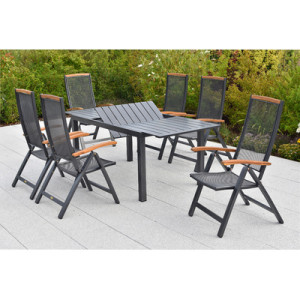 Tilos Set 7tlg. Aluminium/Akazie