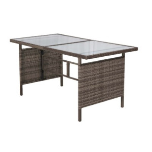 Tisch 150 x 90 cm Stahl/Kunststoffgeflecht