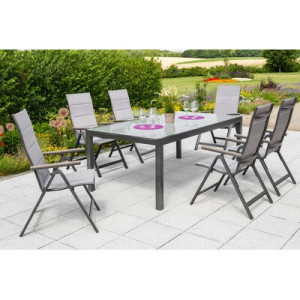 Trivero Set 7tlg. Aluminium/Textil