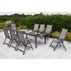 Trivero Set 9tlg. Aluminium/Textil