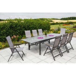 Trivero Set 9tlg. Aluminium/Textil