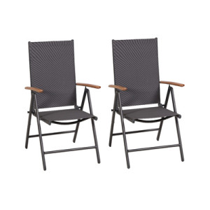 Valenza Klappsessel, 2er Set Aluminium/Textil