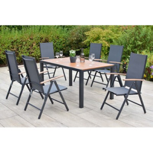 Valenza Set 7tlg. Aluminium/Textil