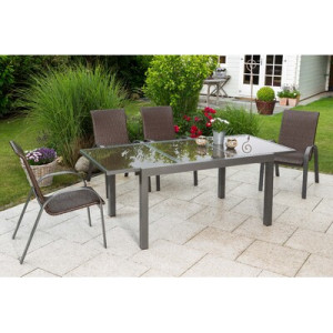 Varese Set 5tlg. Aluminium/Kunststoffgeflecht
