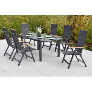 Verona Set 7tlg. Aluminium/Textil/Polywood