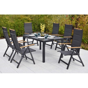 Verona Set 7tlg. Aluminium/Textil/Polywood