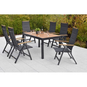 Verona Set 7tlg. Aluminium/Textil/Polywood
