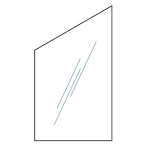VETRO ECKE beidseitig 103x120/180cm Klarglas