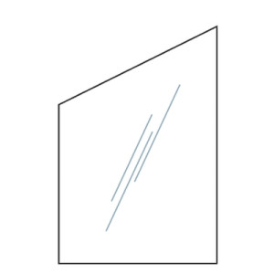 VETRO ECKE beidseitig 120x120/180cm Klarglas