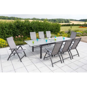 Vicenza Set 9tlg. Aluminium/Textil
