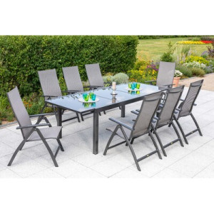 Vicenza Set 9tlg. Aluminium/Textil