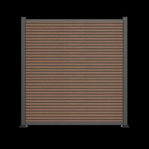 WAREN-Serie, WPC-Steckzaun-Set TEAK/ANTHRAZIT