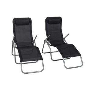 Wellnessliege XXL inkl. Kopfkissen, 2er Set