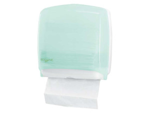 Gima dispenser per salviette piegate V W Z in polipropilene con Masterbio verde con chiave e kit montaggio