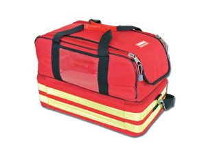 Gima Life-2 borsa emergenza a due scomparti in cordura idrorepellente rossa con strisce rifrangenti 48x25x30 cm