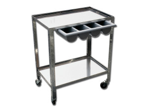 Gima carrello in acciaio inox AISI 304 con cassetto in plastica a 4 scomparti e 2 ripiani con bordi