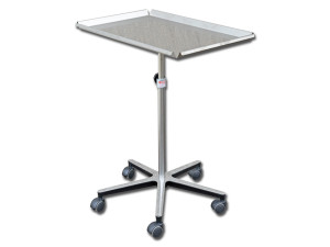 Gima Tavolo con Vassoio in Acciaio Inox Regolabile con Ruote