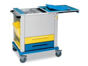 Gima carrello portacartelle con struttura in acciaio e pannelli in tecnopolimero con 4 ruote grigio