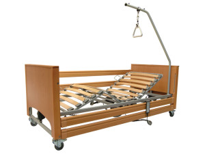 Gima letto a 3 snodi e quattro sezioni regolabile elettricamente con Trendelenburg legno e acciaio