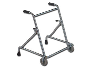 Gima deambulatore con due ruote da 10 cm e altezza regolabile 52-87 cm in metallo portata 100 kg