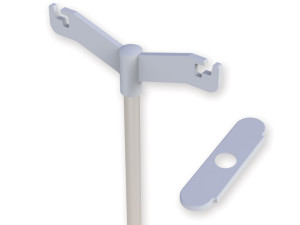 Gima asta portaflebo in plastica ABS bianca con bracci a Y per carrello multiuso aggancio rapido