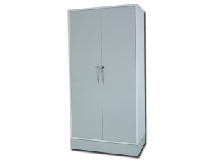 Gima armadio in metallo verniciato a polvere con 4 ripiani regolabili e serratura bianco 100x50x200 cm