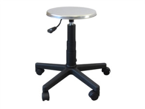 Gima Sgabello Regolabile Inox con Ruote e Seduta Ø32 cm