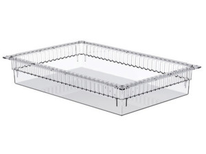 Gima cassetto modulare aperto in plastica trasparente per carrelli ISO 600x400x50 mm grigio