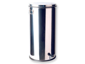 Gima contenitore per rifiuti con pedale in acciaio inox 70 litri con maniglie laterali e secchio interno