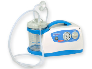 Gima Super Vega aspiratore chirurgico a batteria con vaso da 1 litro e sistema di monitoraggio batteria