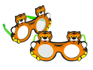 Gima kit di due montature a forma di tigre per occlusione oculare destra e sinistra per bambini