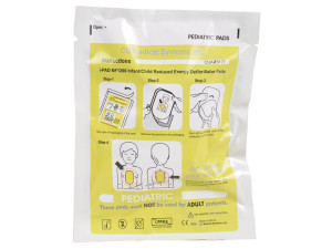 Gima kit di due placche monouso pediatriche per defibrillatore i-PAD colore giallo