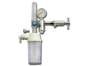 Gima riduttore di pressione Pin Index con flusso regolabile in 9 incrementi e porta LP per respiratori