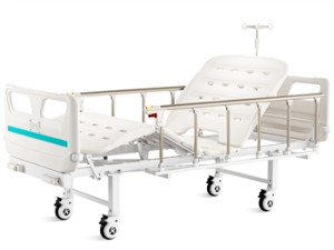 Gima letto ospedaliero manuale a 3 snodi con 2 manovelle in PP e sponde in alluminio bianco