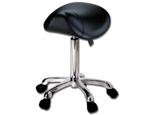 Gima Ergo sgabello ergonomico con seduta a sella regolabile da 52 a 67 cm nero con ruote
