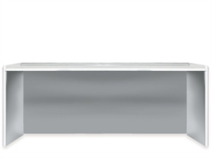 Gima piano di lavoro con superfici separate 206 cm bianco materiale antiurto maniglia frontale ruote