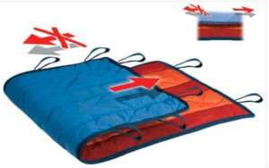 Alboland s.r.l. Telo Unidirezionale con Maniglie, 130x45 cm, Blu/Arancio