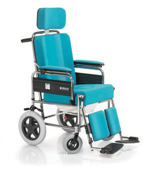 Surace 717 Poltrona Articolata con WC Integrato Tessuti Ignifughi Ruote 300 mm