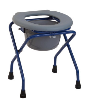 Termigea Sgabello WC Pieghevole in Acciaio Blu con Secchio Estraibile