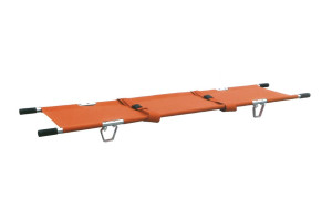 Easyred barella pieghevole in alluminio anodizzato con telo in canvas arancione e cinture di sicurezza