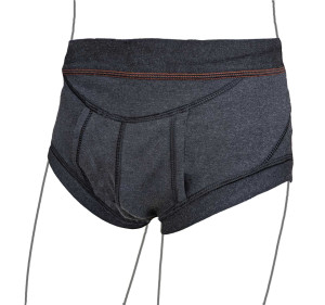 Saniconfort Bmedica slip per ernia da uomo con aperture frontali antracite cotone ed elastan
