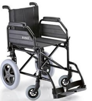Surace S10 Carrozzina Super Leggera in Alluminio con Braccioli Ribaltabili e Pedane Estraibili