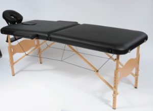 Identites lettino pieghevole per massaggi con struttura in faggio e rivestimento in PVC nero impermeabile
