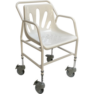 Identites NOMAD - Sedia da Doccia con Rotelle - Acciaio Bianco - Regolabile