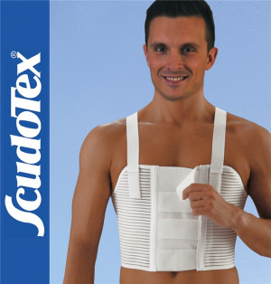 Scudotex Cod. 164  - Cintura Cardiosan Extra con Spalline - Bianca - cm 27