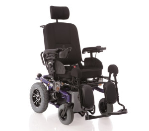 Ardea Aries Pro - Carrozzina Elettrica Multifunzione Blu, Reclinabile