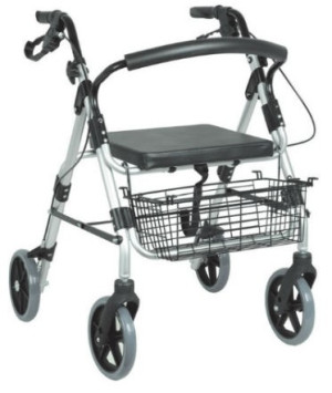Gima Deambulatore Rollator Pieghevole SILVER Regolabile con Sedile e Cestello