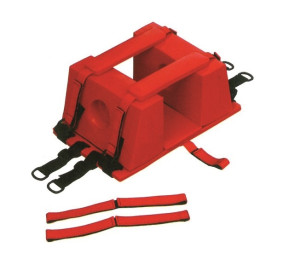 Easyred sistema di bloccaggio universale per testa in schiuma PVC per tavola spinale rosso 42x26x18 cm