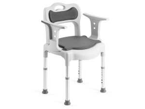 Gima Sedia per Doccia e Comoda 2 in 1 – Ausilio Bagno Regolabile e Smontabile senza Attrezzi