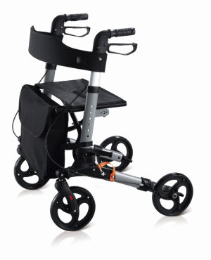 SPES Rollator Pieghevole X-Fold – Deambulatore per Anziani e Disabili in Alluminio Leggero, Sedile con Schienale, Borsa Portaoggetti e Porta Bastone,